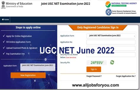 ugc net application form 2022 registration